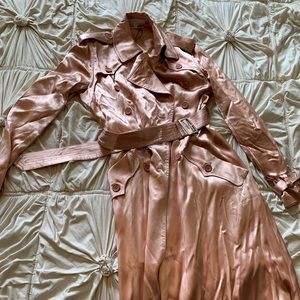 Pink satin trench FLEUR DU MAL